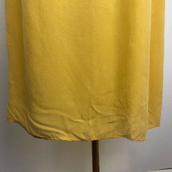 Corey Lynn Calter Sun Yellow Cupro Midi Dress Minimalist Shapeless Topper - Picture 8 of 13